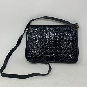 Banana Republic Black Croc-Embossed Crossbody Bag